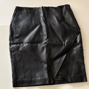 RW&CO. Black Faux Leather Pencil Skirt